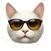 Cat with sunglasses sticker