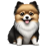 Black and white Pomeranian  sticker