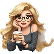 smiling girl with coffee cup sticker