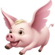 Flying pig sticker