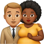 slim short man and fat black woman love sticker