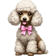 Poodle with a pink bow sticker