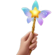 magic wand in the hands of a fairy sticker