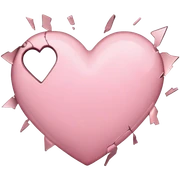 broken light pink heart sticker