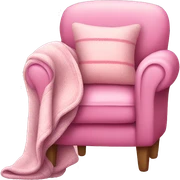 Pink cosy chair with blanket sticker