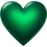 Dark green heart sticker