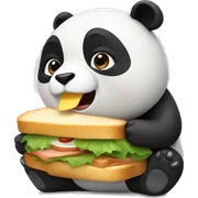 panda eating sandwich sticker