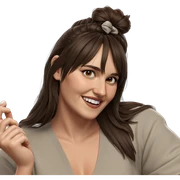 smiling girl with brown hair sticker