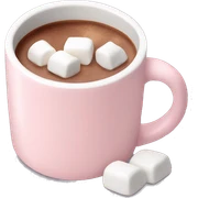 Light Pink mug of hot chocolate with marshmallows  sticker
