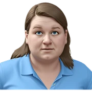 girl in blue shirt outdoors sticker