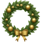 Khaki green and golden Christmas wreath sticker