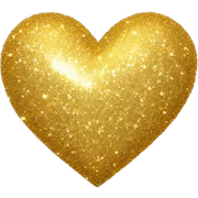 glitter golden heart  sticker