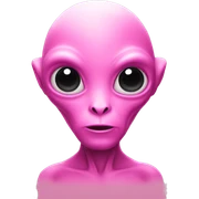 Pink alien sticker