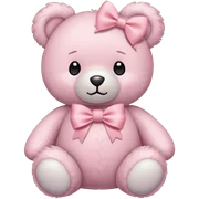 teddy bear with pastel pink bow sticker