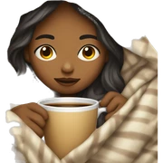 girl inside a blanket sipping coffee eyes closed sticker