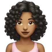 Beautiful Brazilian girl with curly black long hair sticker
