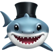 Shark with a top hat sticker