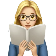 white girl reading book sticker