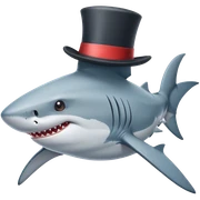 Shark with a top hat sticker