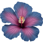 Blue hibiscus flower sticker