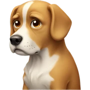 sad thinking dog sticker