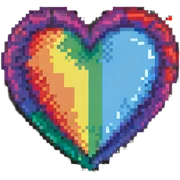 Rainbow heart sticker