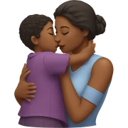 Mom kissing daughter  sticker