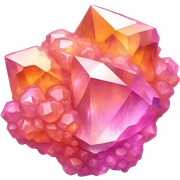 Pink and Orange iridescent crystal cluster  sticker