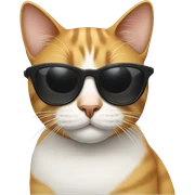 Cat with sunglasses sticker