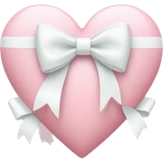 Pastel pink heart with white bow sticker
