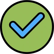 Remove the inner square frame, keep the symbol representing 'yes'. Make it simple, clear, positive, and affirmative in a modern style with no background. sticker
