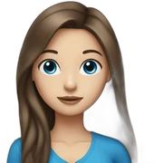 Brunette girl with long hair and blue eyes sticker