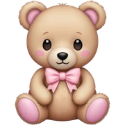 teddy bear with pastel pink bow sticker