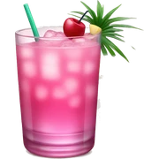 glass of pink tropical cocktail  sticker
