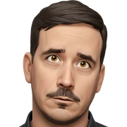confident man with facial hair sticker