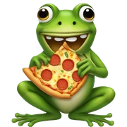 frog eating pizza sticker