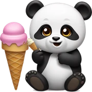 Panda eating ice cream sticker