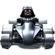 Radio controlled Formula Darth Vader’s race car, light saber headlights, exposed suspension  sticker