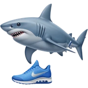 Shark with three legs wearing blue Nike shoes sticker