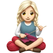 white girl knitting sticker