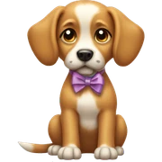 Dog with bow sticker
