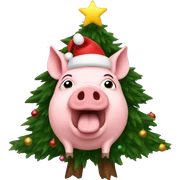 Pig Christmas tree sticker