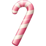 pale pink candy cane (just one) with a bow sticker
