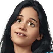 portrait of girl with black hair sticker