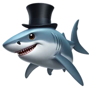 Shark with a top hat sticker