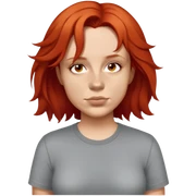 female, wearing grey shirt sticker