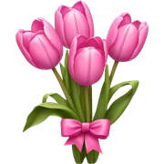 Pink tulips with a bow sticker