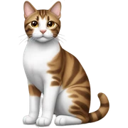 Brown and white tabby aitting sticker