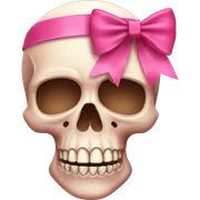 pink skull with pink bow sticker