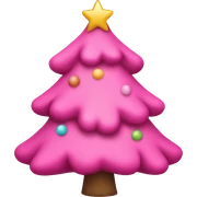 Pink Christmas tree sticker